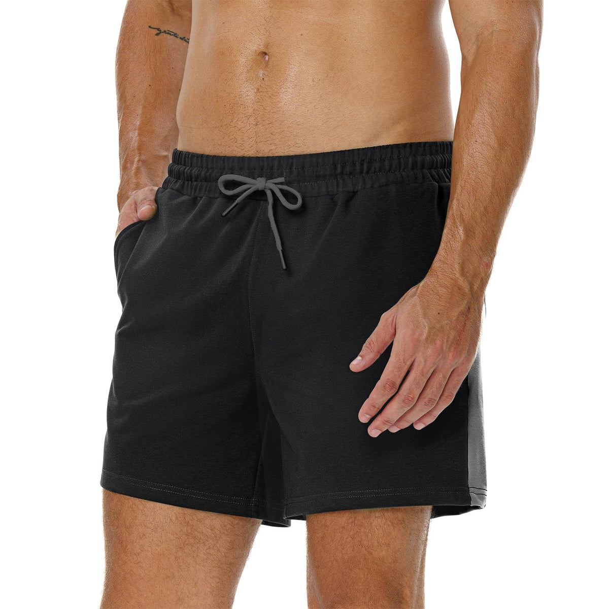 AIMPACT Men's Cotton Workout Shorts 5"/7" Sweat Athletic Gym with Pockets
