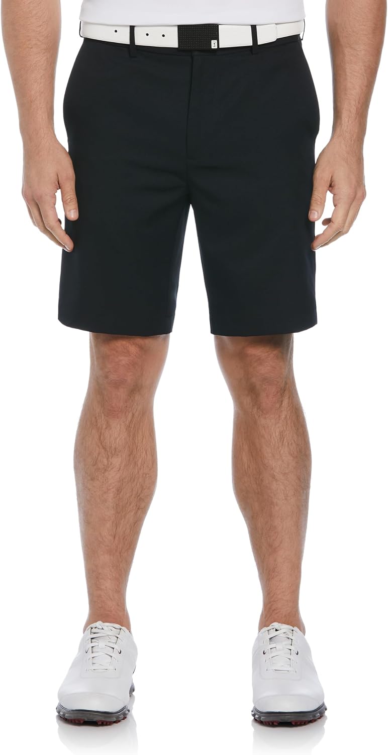 PGA Tour Men's 9" Golf Shorts with Expandable Waistband, Flat Front, Moisture-Wicking, Sun Protection, Stretch, Lightweight