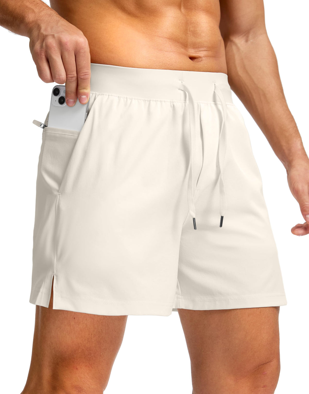 Soothfeel Men's Athletic Running Shorts Zipper Pockets 9"/7"/5 Workout Gym