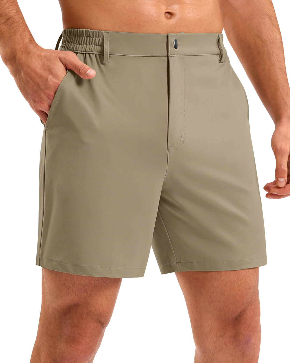 Pudolla Men's Casual Shorts 7"/9"/5" Lightweight Golf Shorts with 3 Pockets Stretch Quick Dry Comfy Work Shorts