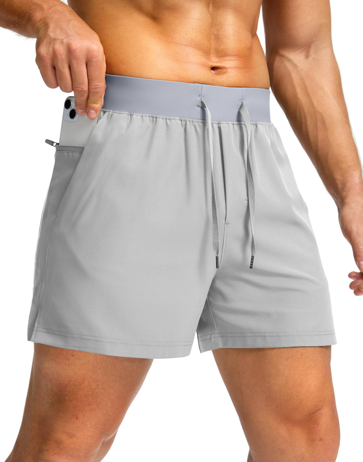 Soothfeel Men's Athletic Running Shorts Zipper Pockets 9"/7"/5 Workout Gym