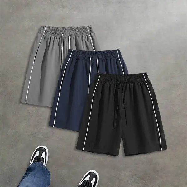 2-Pack Men’s Summer Striped Casual Shorts – Loose Fit, Versatile Athletic Style