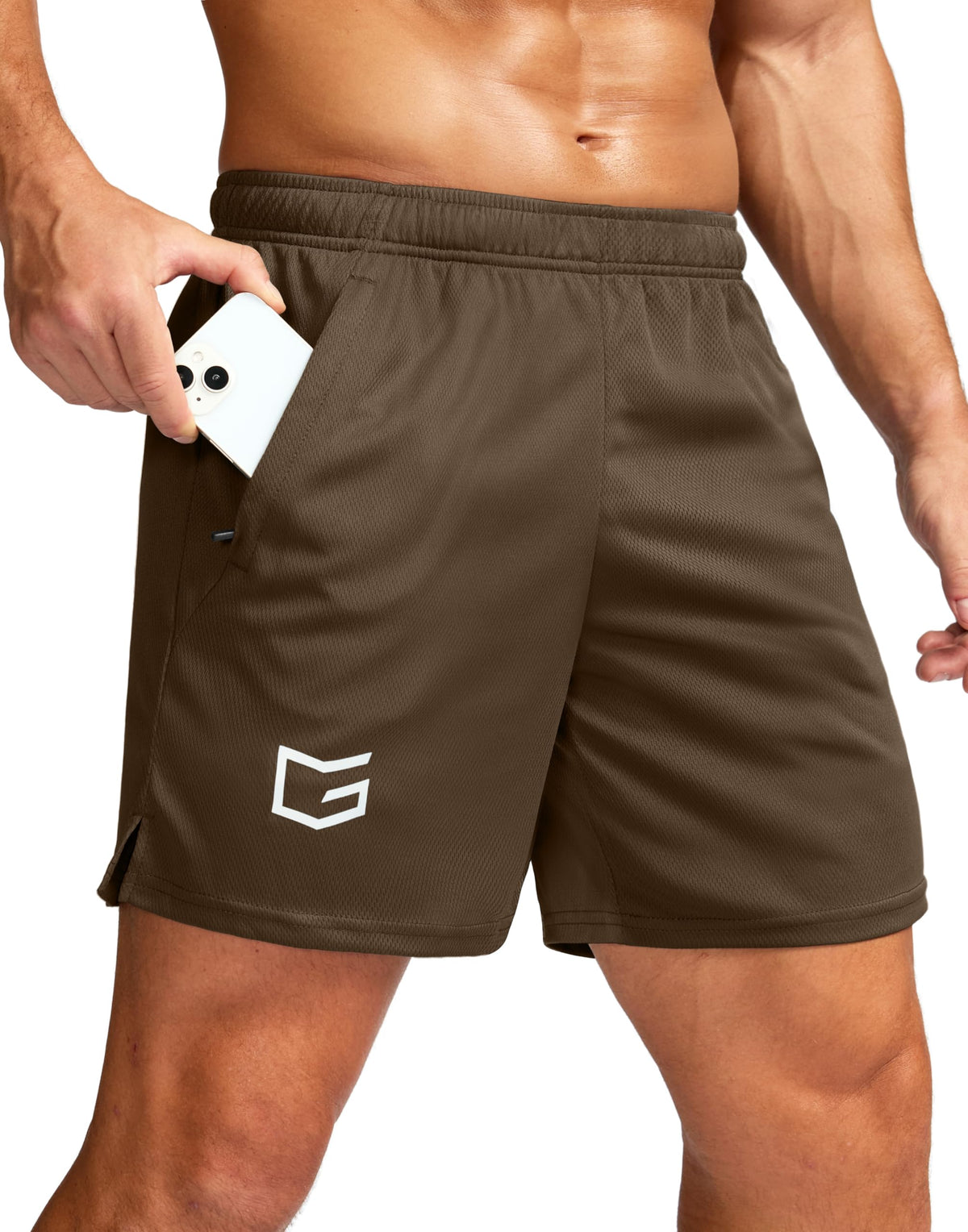 G Gradual Men's 5"/ 7"/ 9" Workout Running Shorts with Zip Pockets
