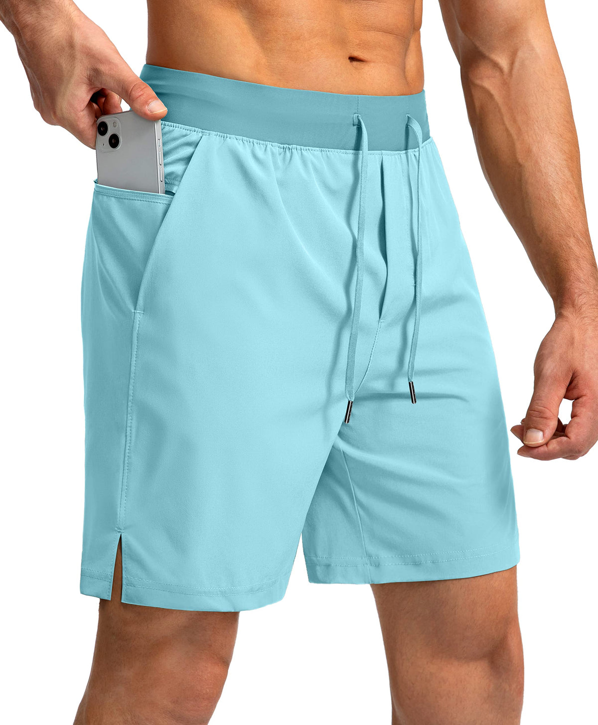 Soothfeel Men's Athletic Running Shorts Zipper Pockets 9"/7"/5 Workout Gym