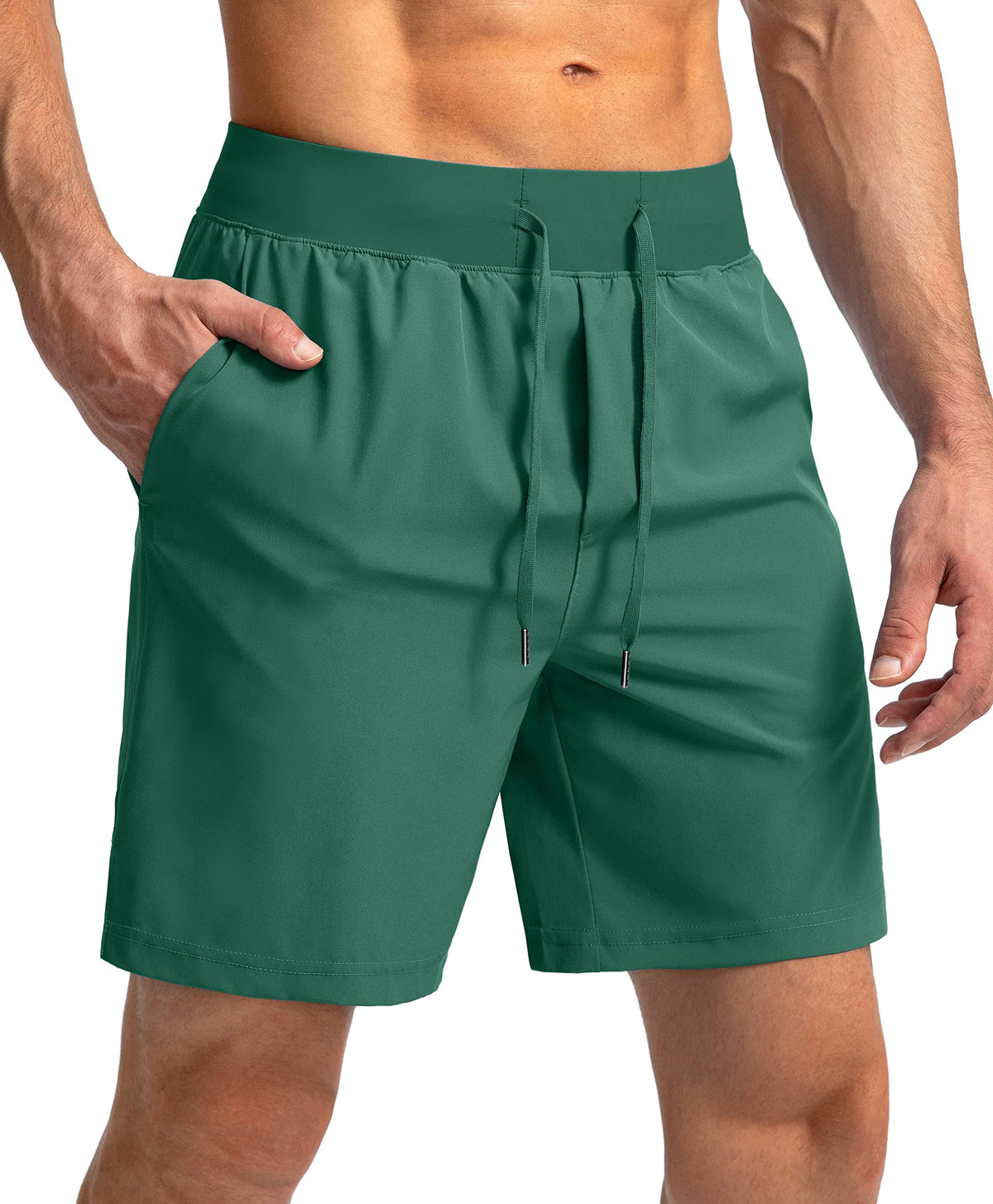 Soothfeel Men's Athletic Running Shorts Zipper Pockets 9"/7"/5 Workout Gym