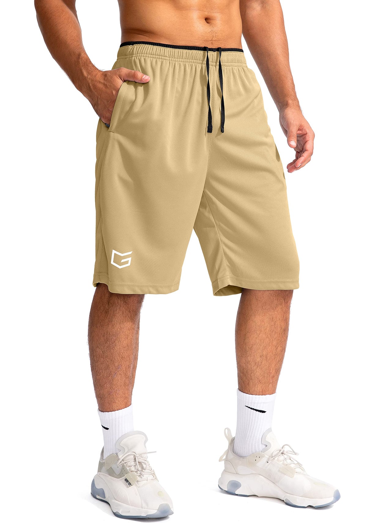 G Gradual Men's 11" Long Basketball Athletic Shorts with Zipper Pockets