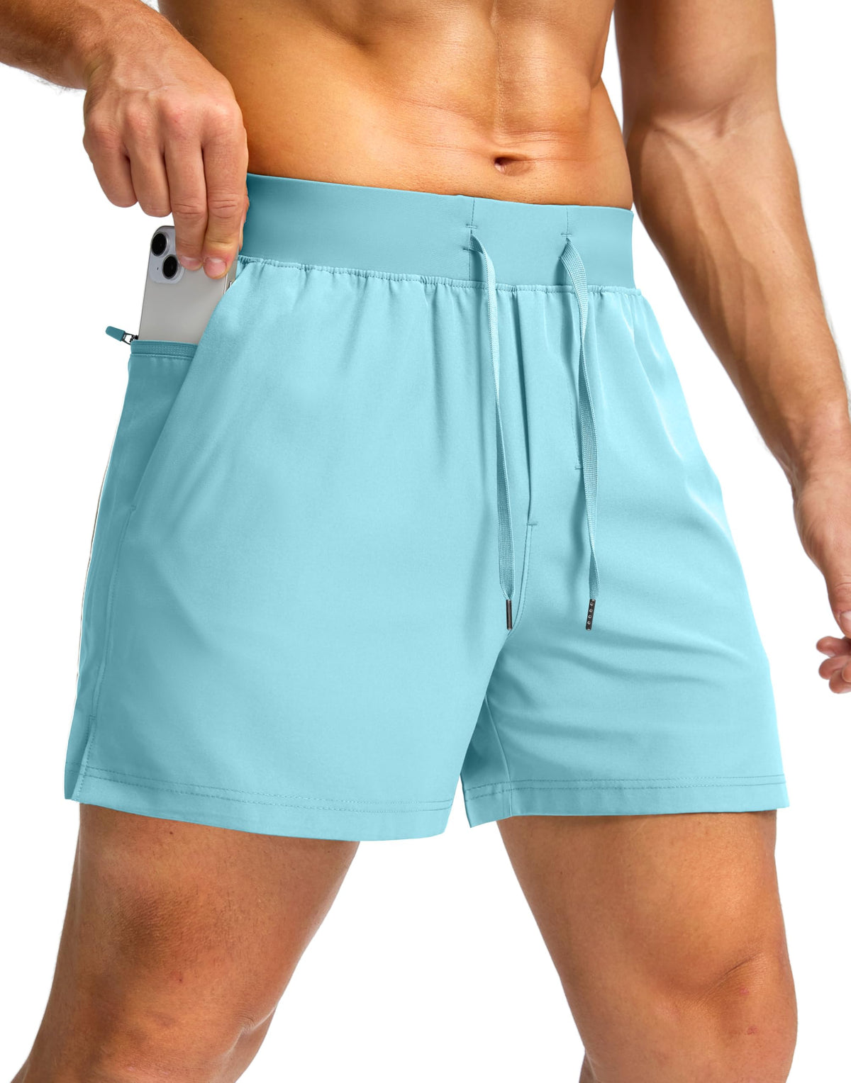 Soothfeel Men's Athletic Running Shorts Zipper Pockets 9"/7"/5 Workout Gym