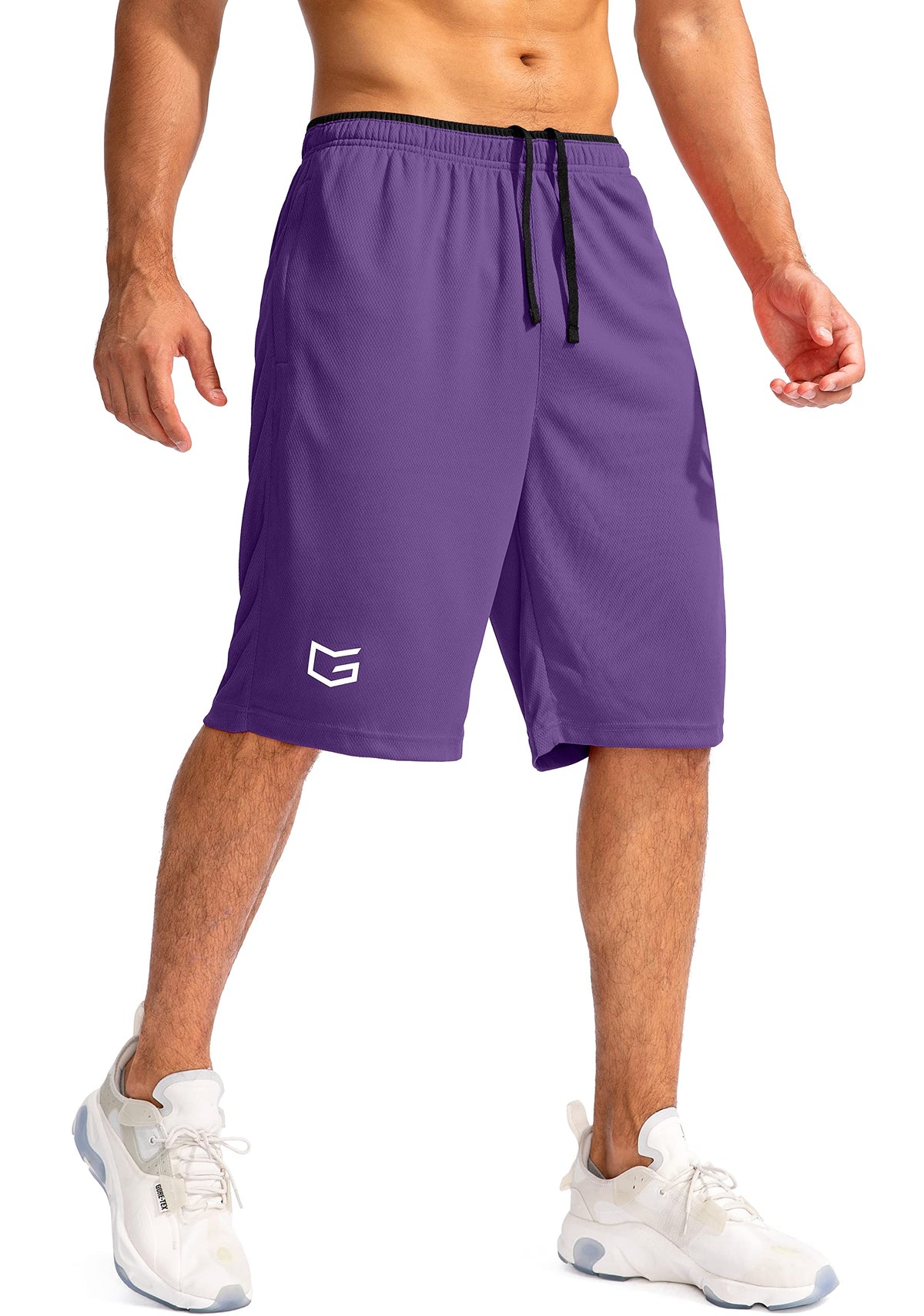 G Gradual Men's 11" Long Basketball Athletic Shorts with Zipper Pockets