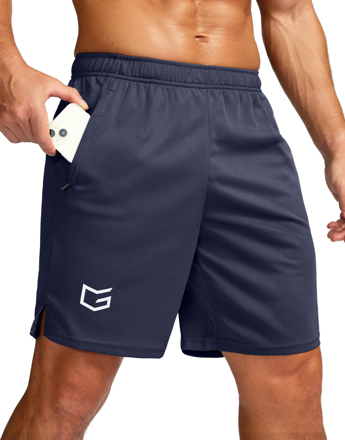 G Gradual Men's 5"/ 7"/ 9" Workout Running Shorts with Zip Pockets