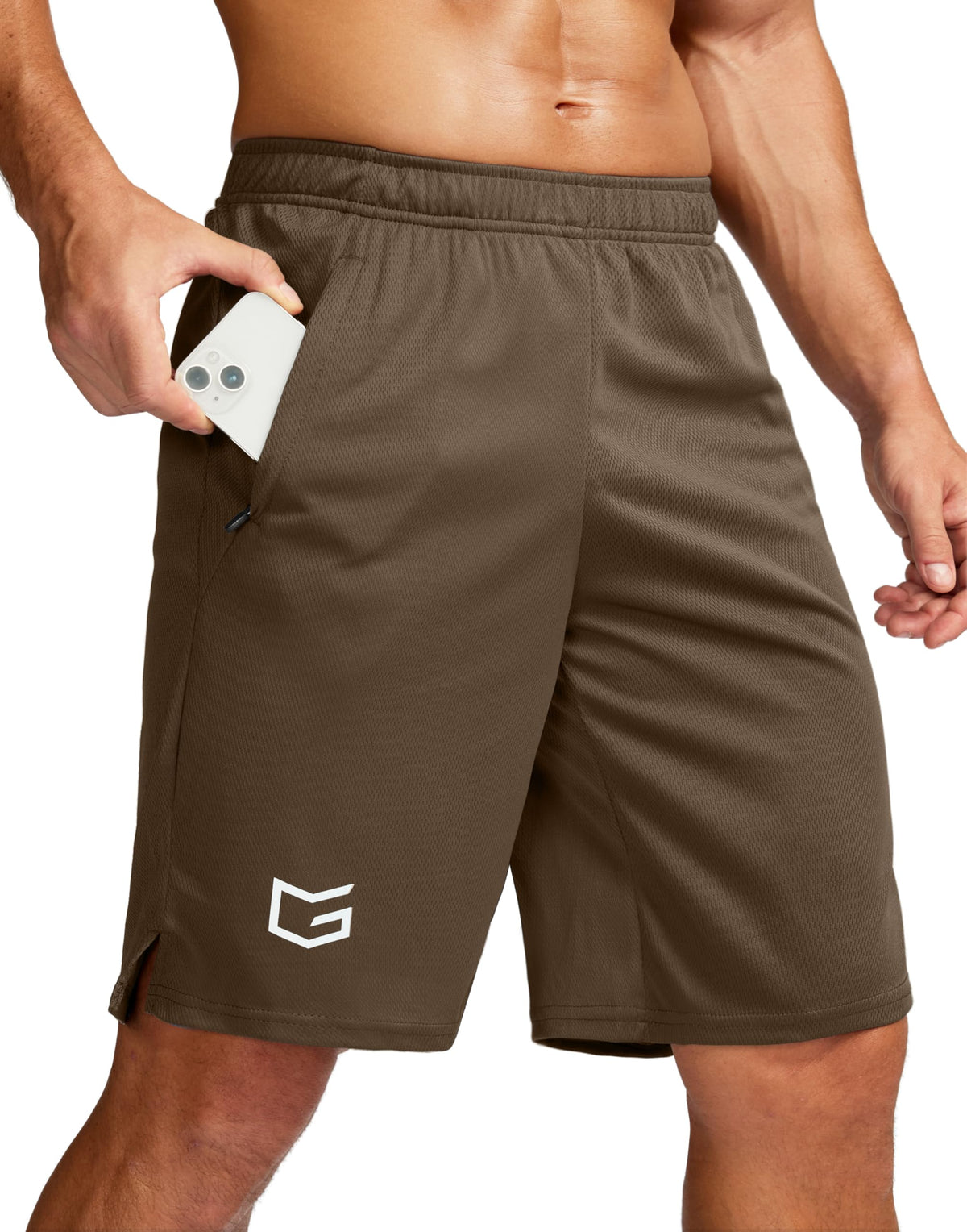 G Gradual Men's 5"/ 7"/ 9" Workout Running Shorts with Zip Pockets