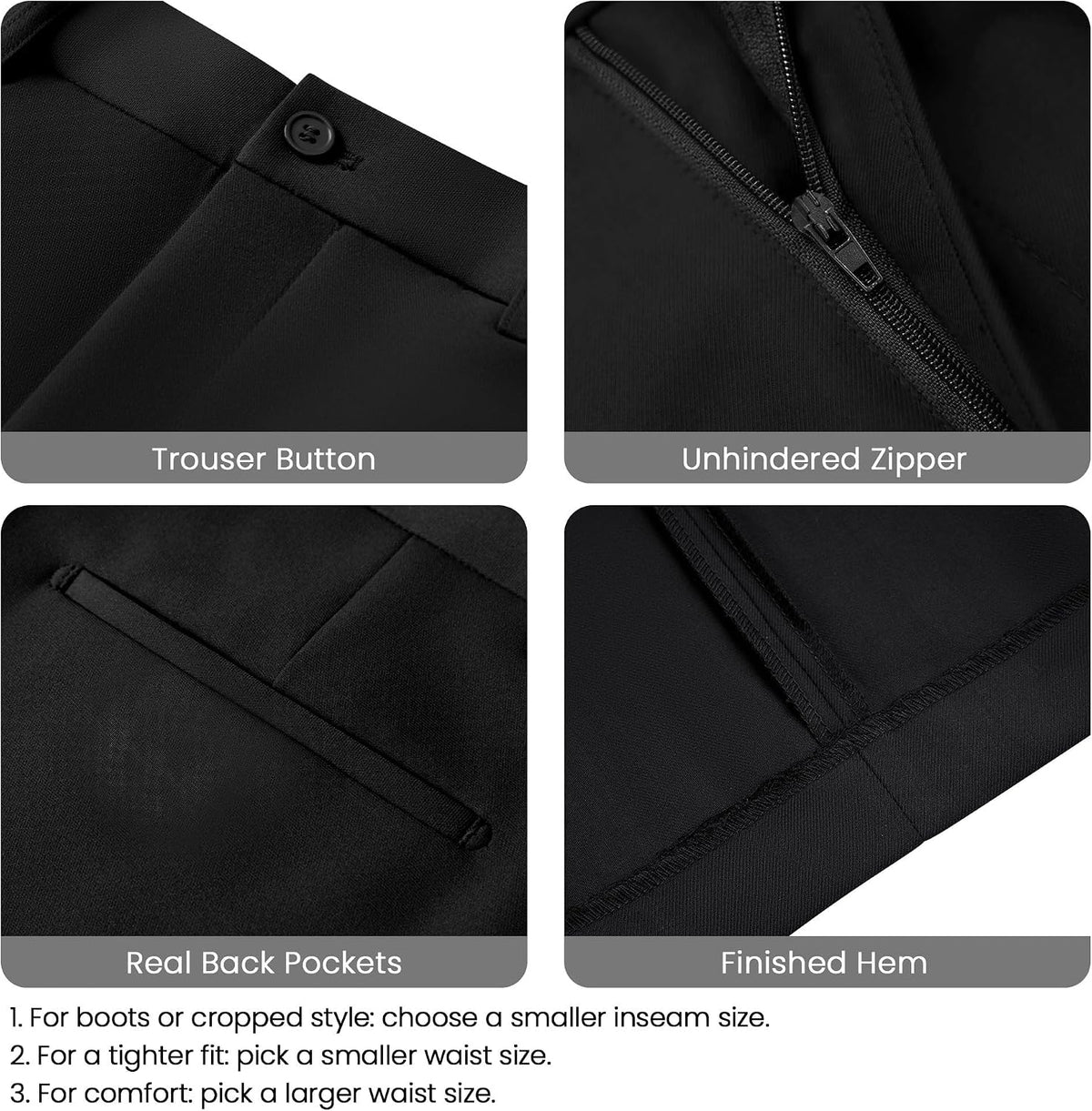 WEEN CHARM Men’s Stretch Dress Pants Skinny Slim Fit Suit Pants Business Causal Lightweight Pant