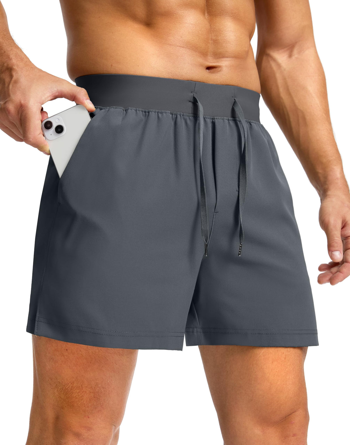 Soothfeel Men's Athletic Running Shorts Zipper Pockets 9"/7"/5 Workout Gym