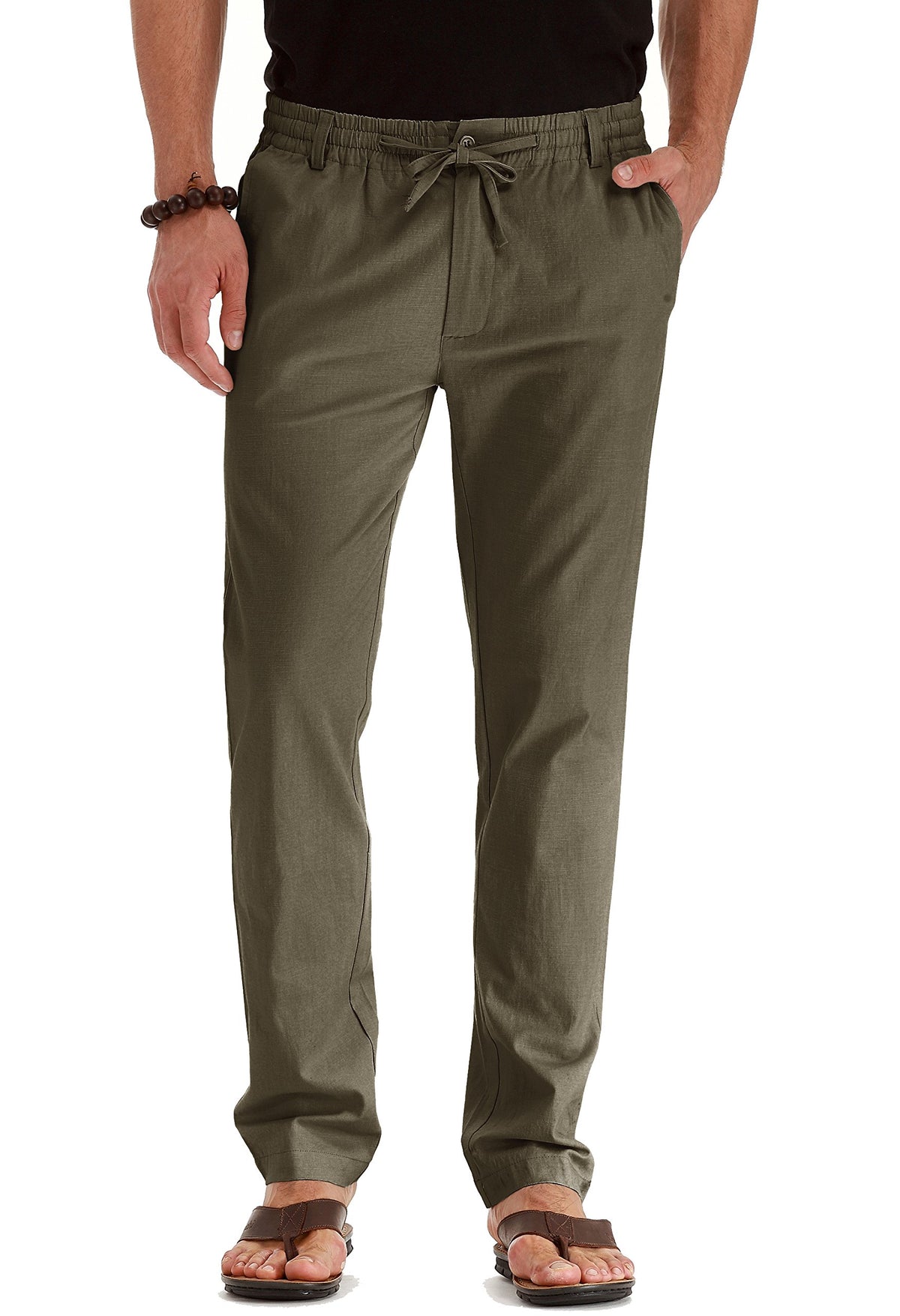 Sailwind Men's Drawstring Linen Pants Casual Summer Beach Loose Trousers