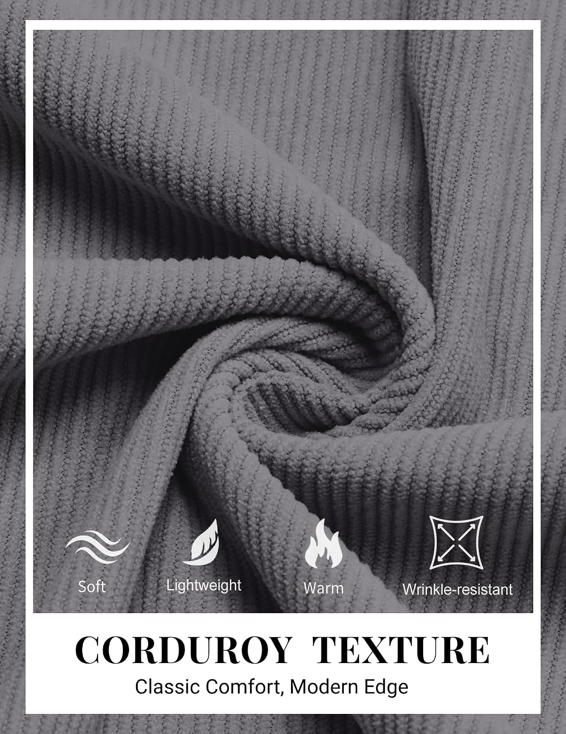 COOFANDY Mens Corduroy Pants Casual Elastic Waist Drawstring Sweatpants