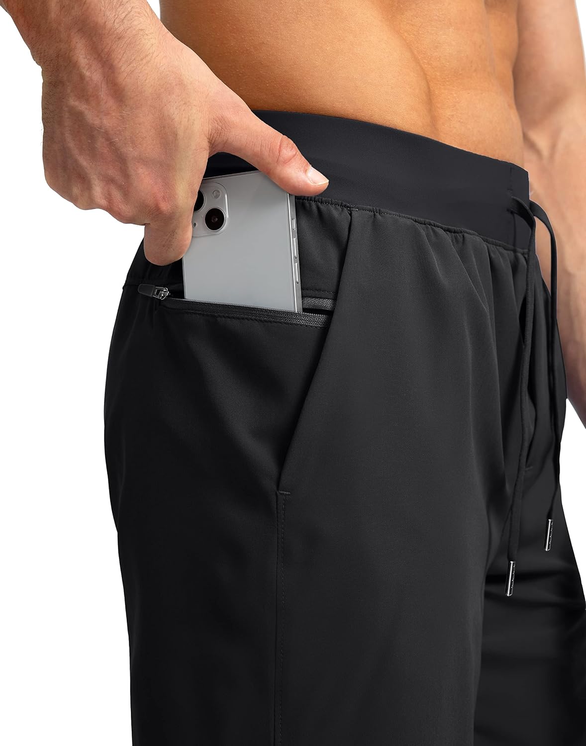 Soothfeel Men's Athletic Running Shorts Zipper Pockets 9"/7"/5 Workout Gym