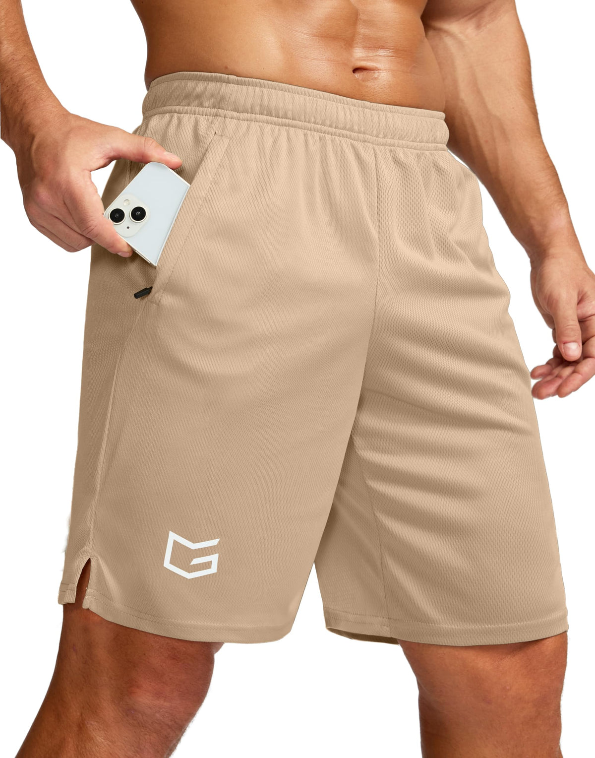 G Gradual Men's 5"/ 7"/ 9" Workout Running Shorts with Zip Pockets