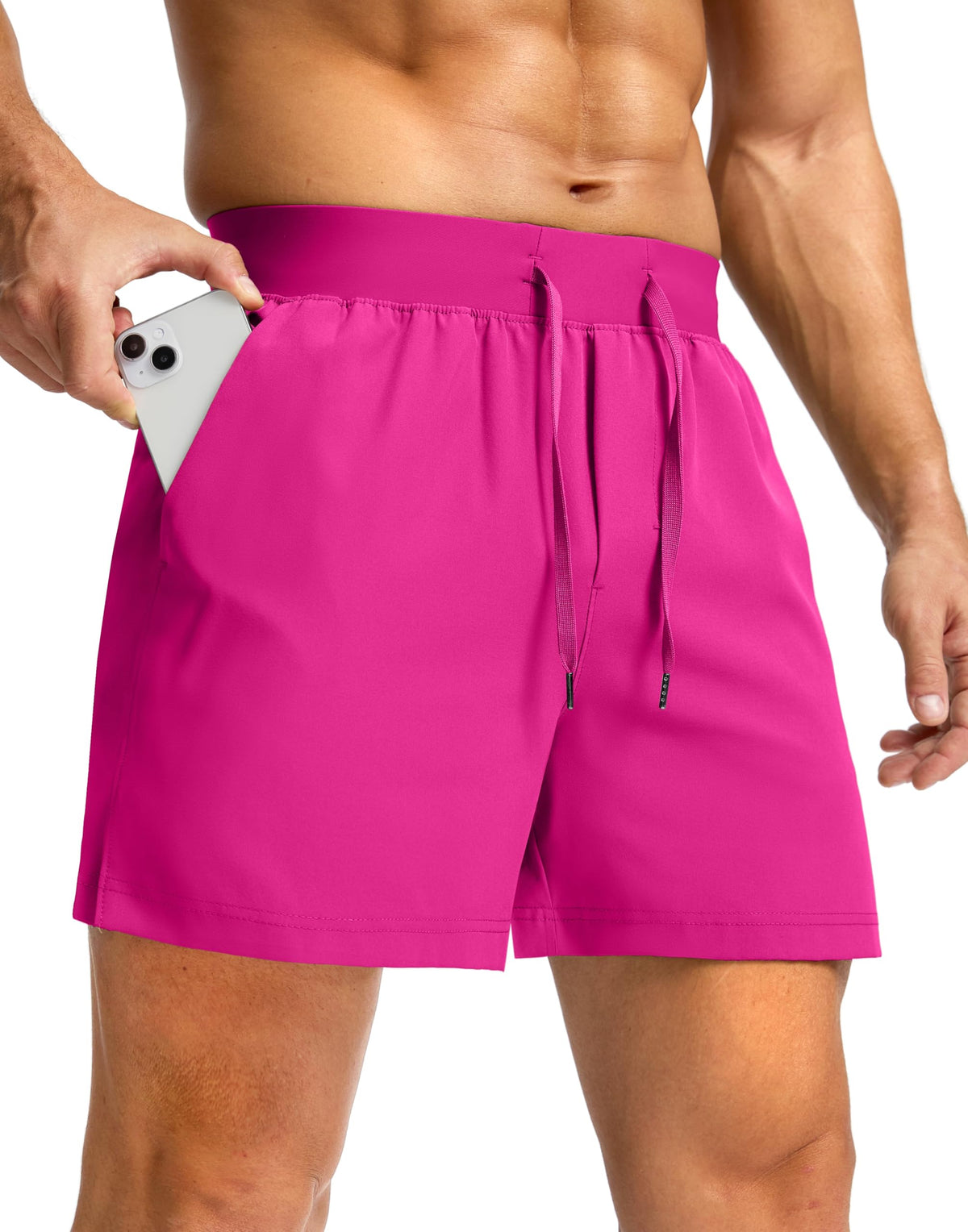 Soothfeel Men's Athletic Running Shorts Zipper Pockets 9"/7"/5 Workout Gym