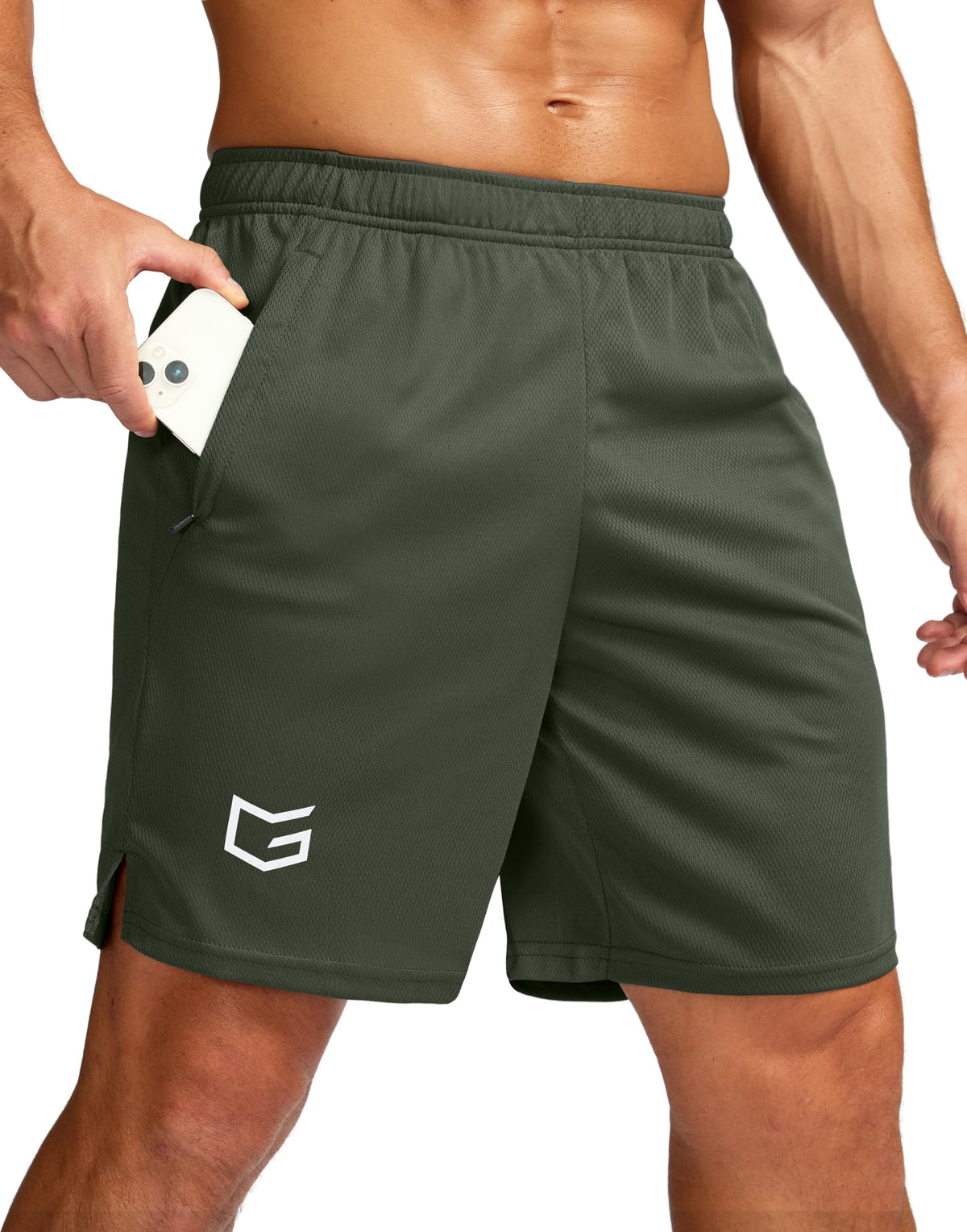 G Gradual Men's 5"/ 7"/ 9" Workout Running Shorts with Zip Pockets