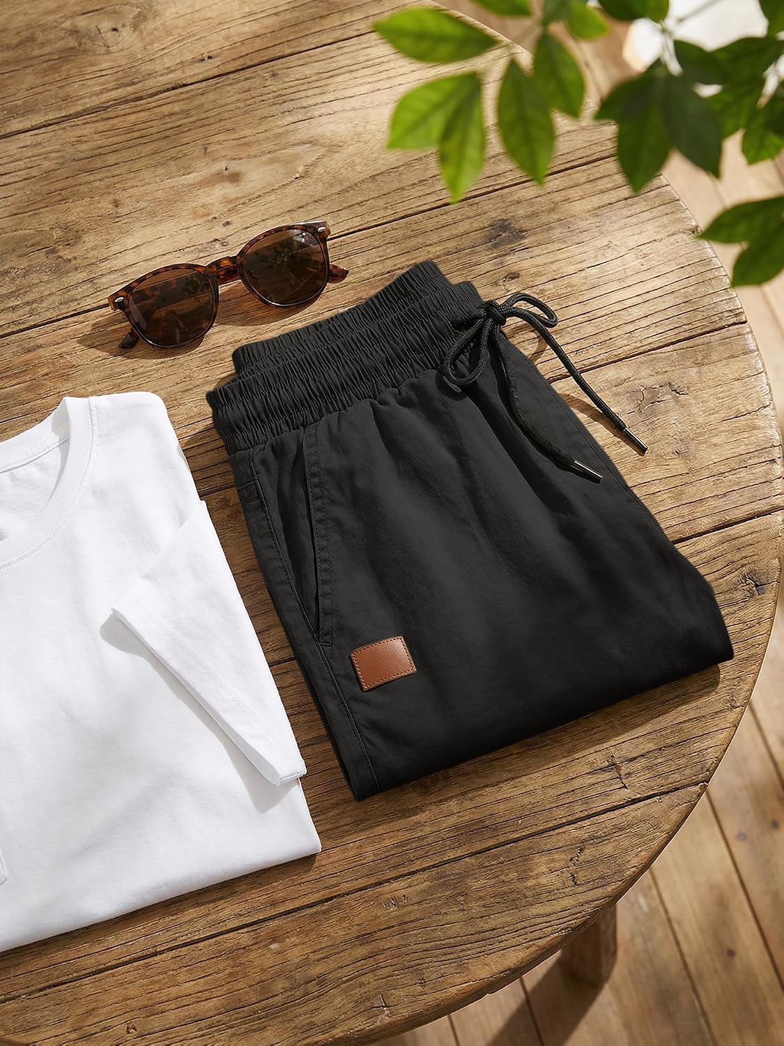 JMIERR Mens Cotton Stretch Shorts Casual Drawstring Twill Chino Shorts