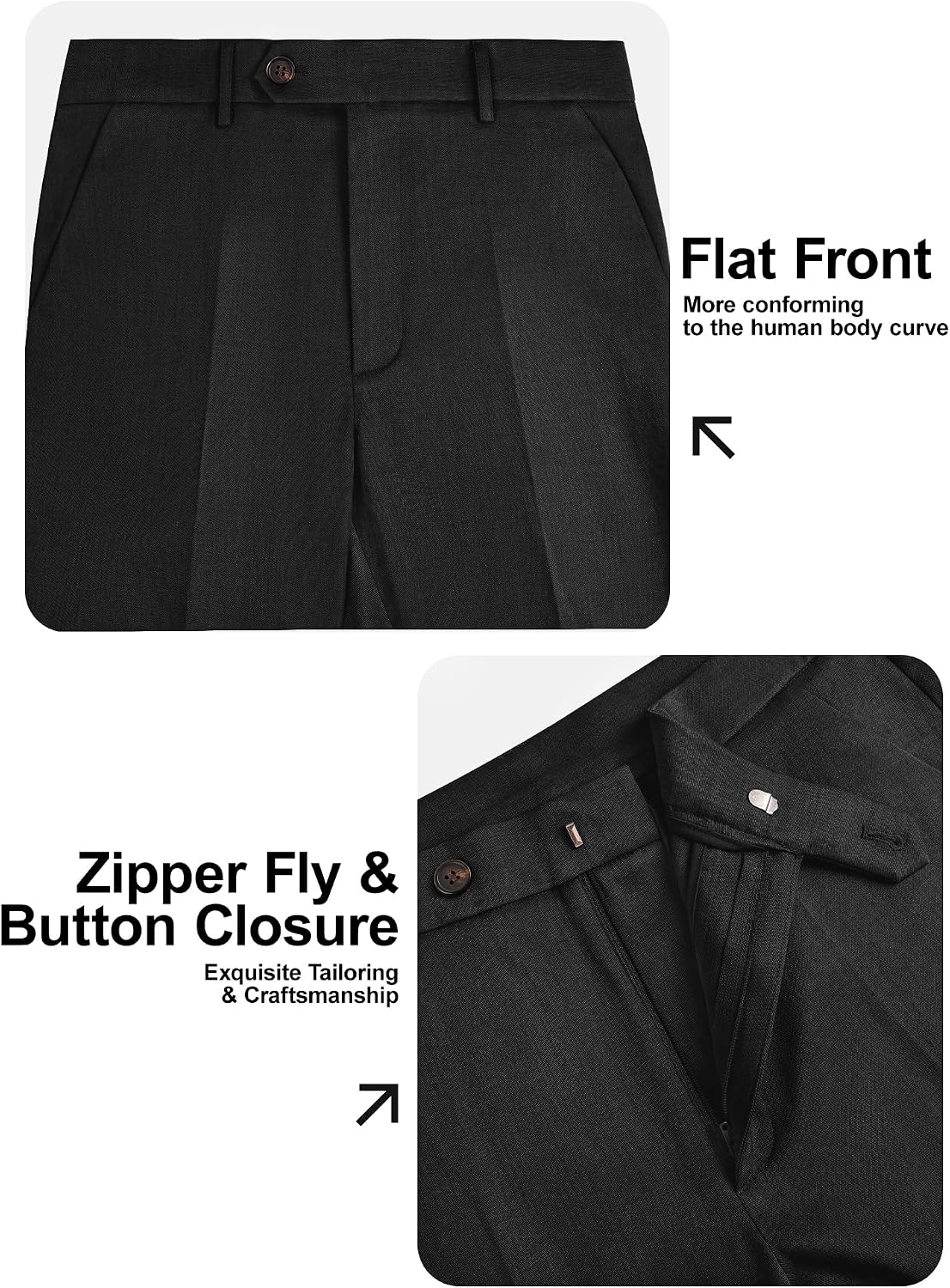 Comdecevis Men's Classic Fit Business Casual Wrinkle Resistant Dress Pants