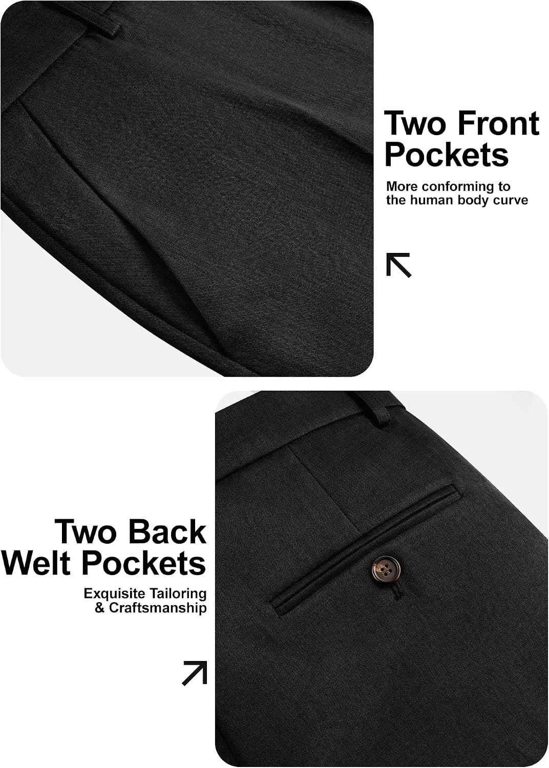Comdecevis Men's Classic Fit Business Casual Wrinkle Resistant Dress Pants