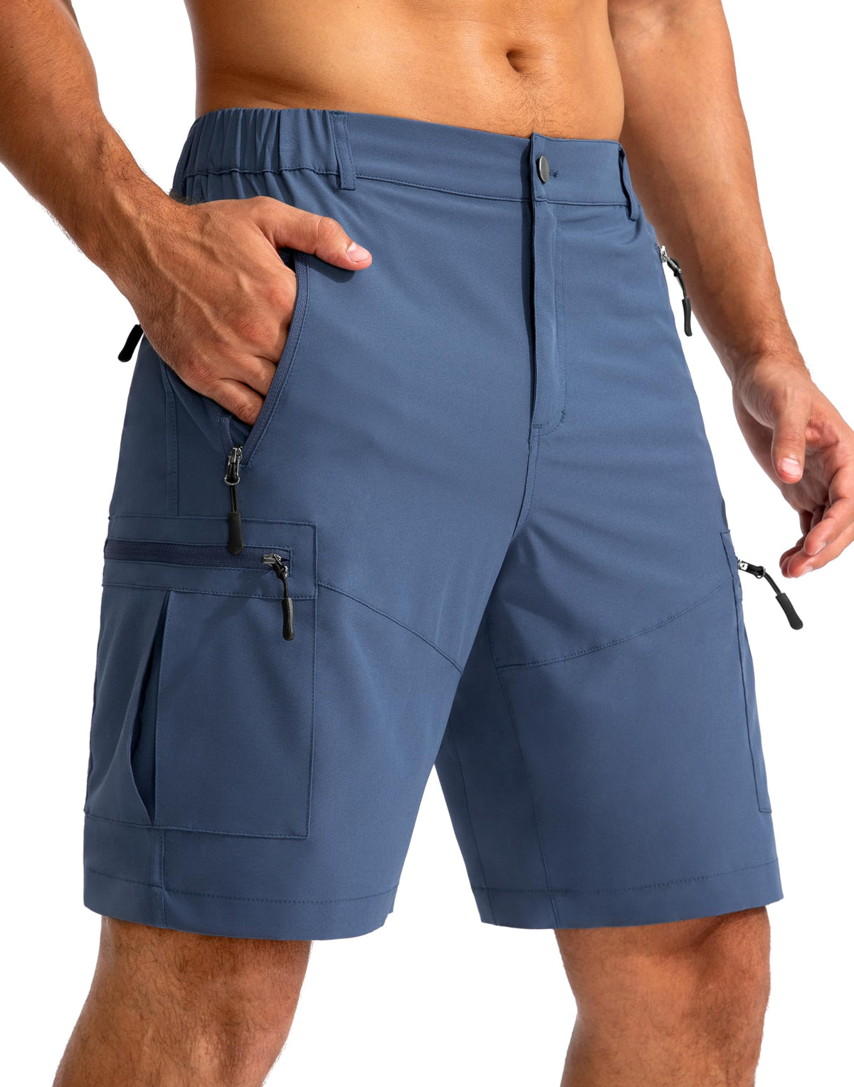 Pudolla Men's Hiking Cargo Shorts 9"/7"/11" Lightweight Outdoor Shorts for Men Trip Golf Camping Casual with 5 Zipper Pockets