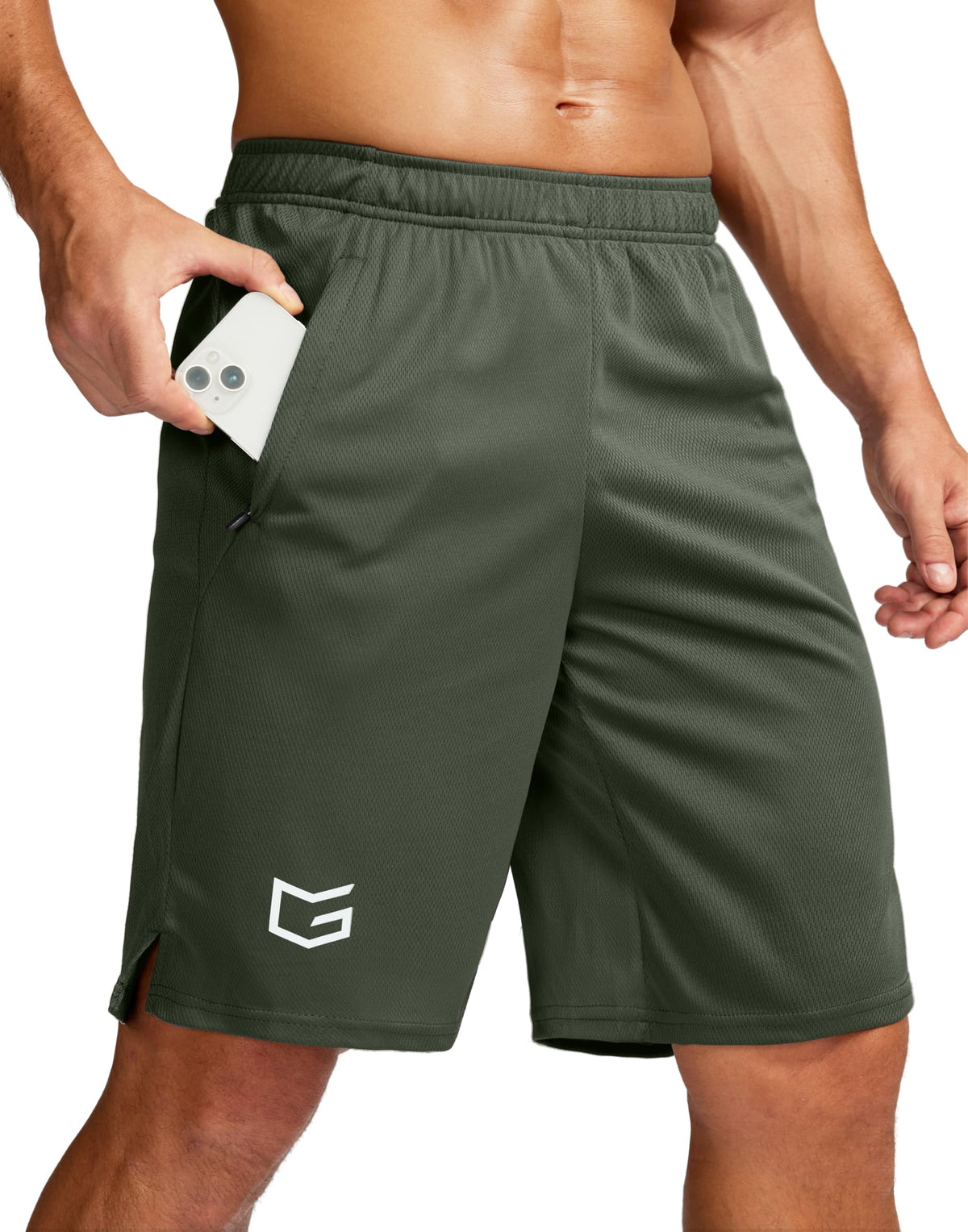 G Gradual Men's 5"/ 7"/ 9" Workout Running Shorts with Zip Pockets