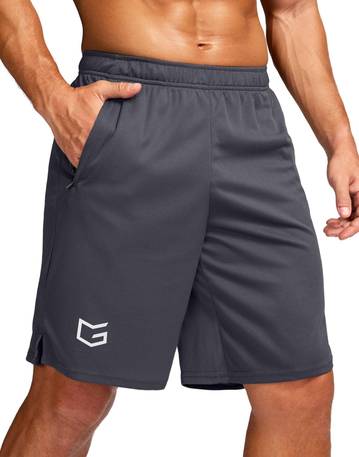 G Gradual Men's 5"/ 7"/ 9" Workout Running Shorts with Zip Pockets