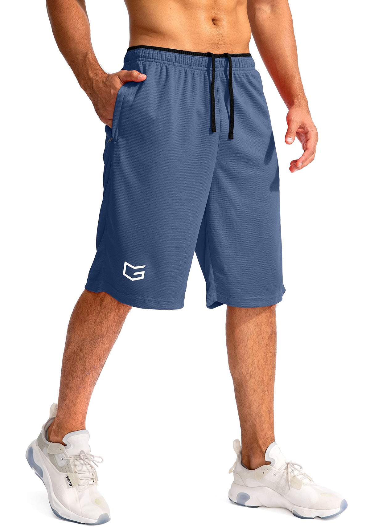 G Gradual Men's 11" Long Basketball Athletic Shorts with Zipper Pockets