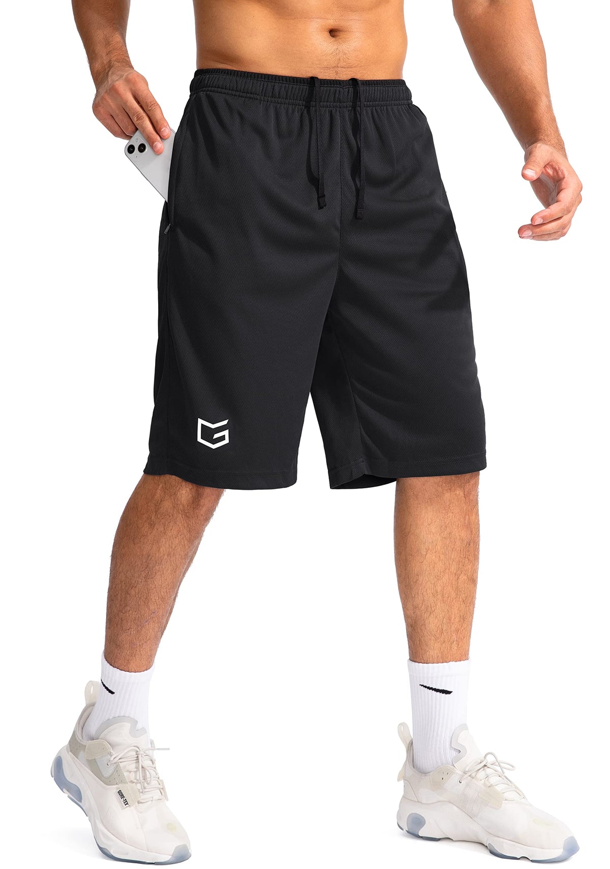 G Gradual Men's 11" Long Basketball Athletic Shorts with Zipper Pockets