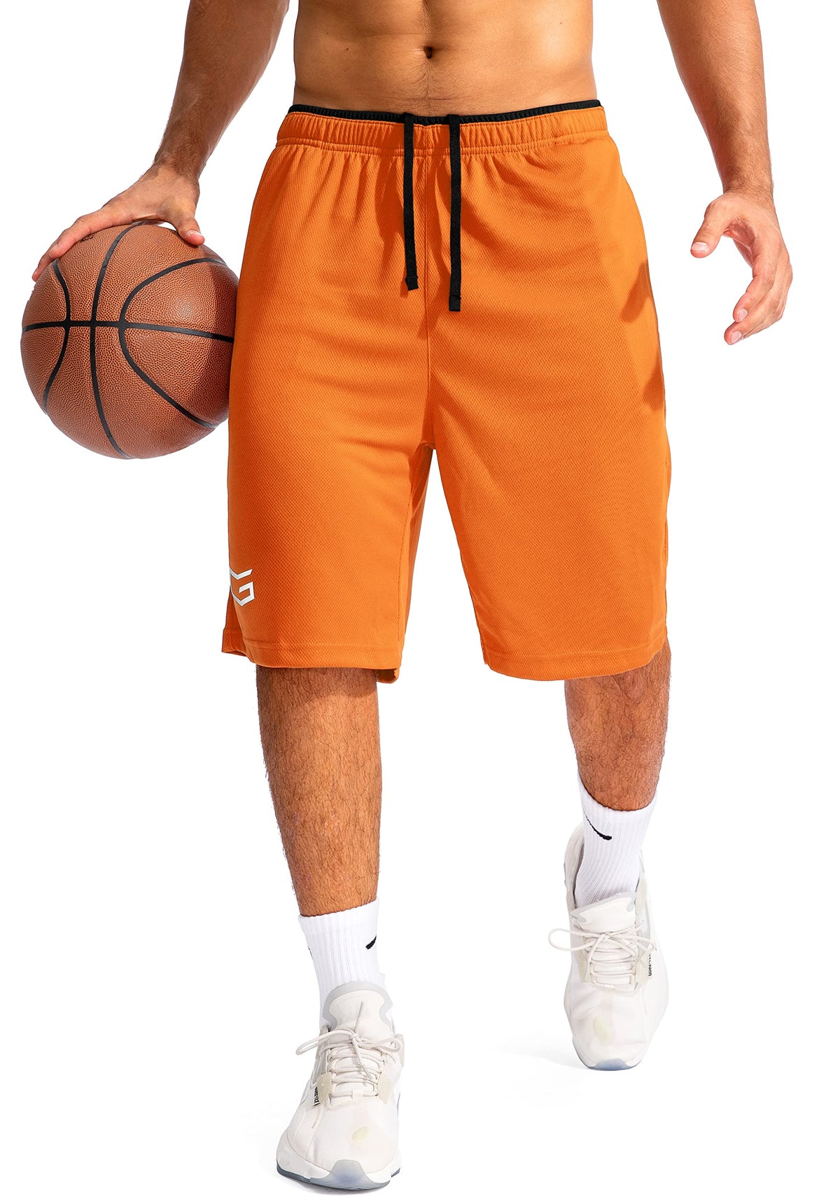 G Gradual Men's 11" Long Basketball Athletic Shorts with Zipper Pockets