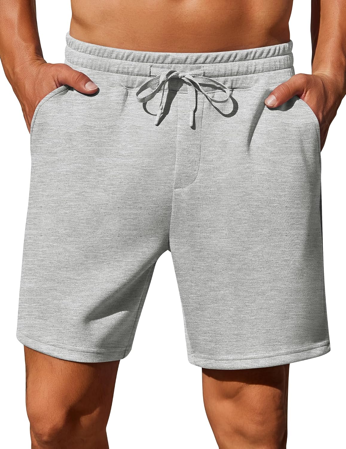 PINSPARK Mens Lounge Sweat Shorts,7" Casual Gym Athletic Workout Short