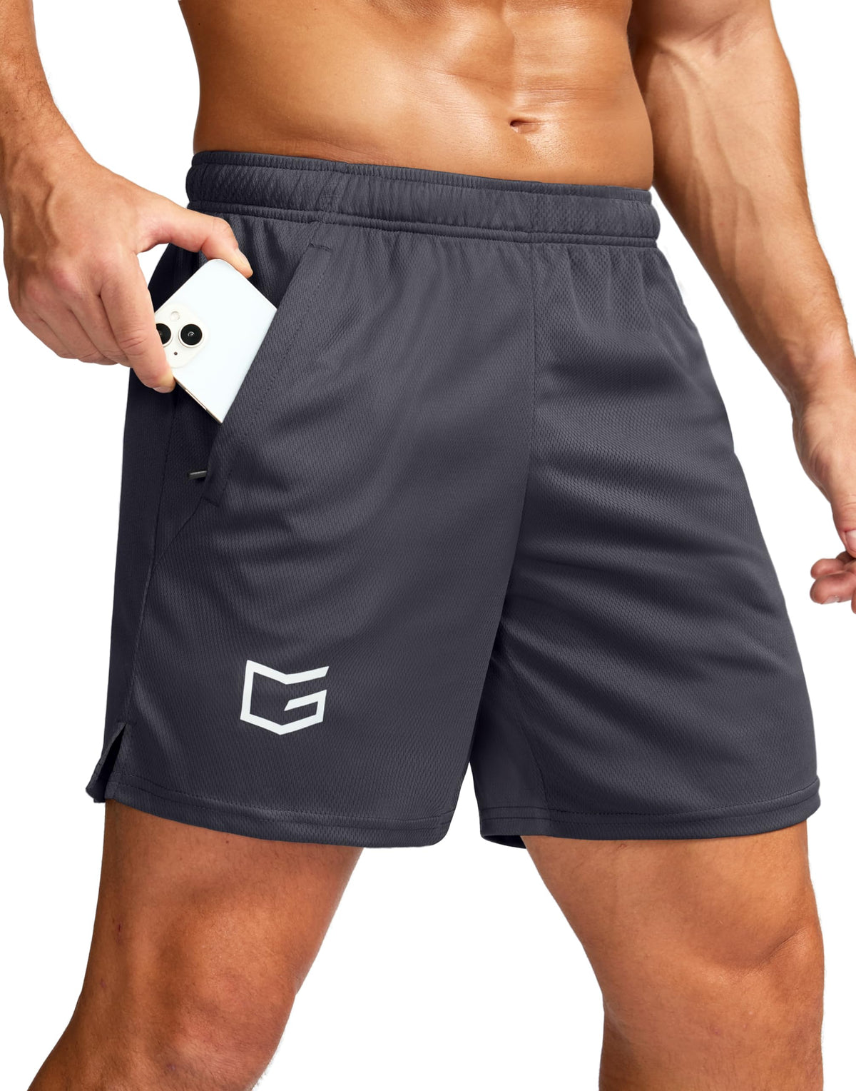 G Gradual Men's 5"/ 7"/ 9" Workout Running Shorts with Zip Pockets