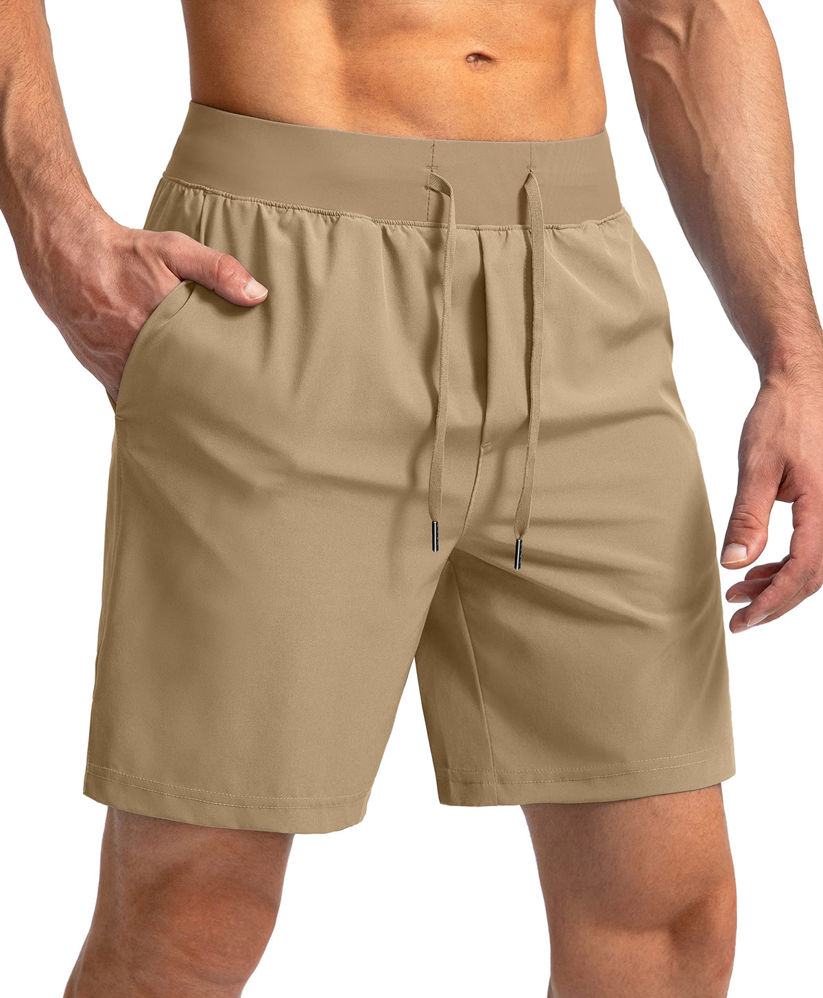 Soothfeel Men's Athletic Running Shorts Zipper Pockets 9"/7"/5 Workout Gym