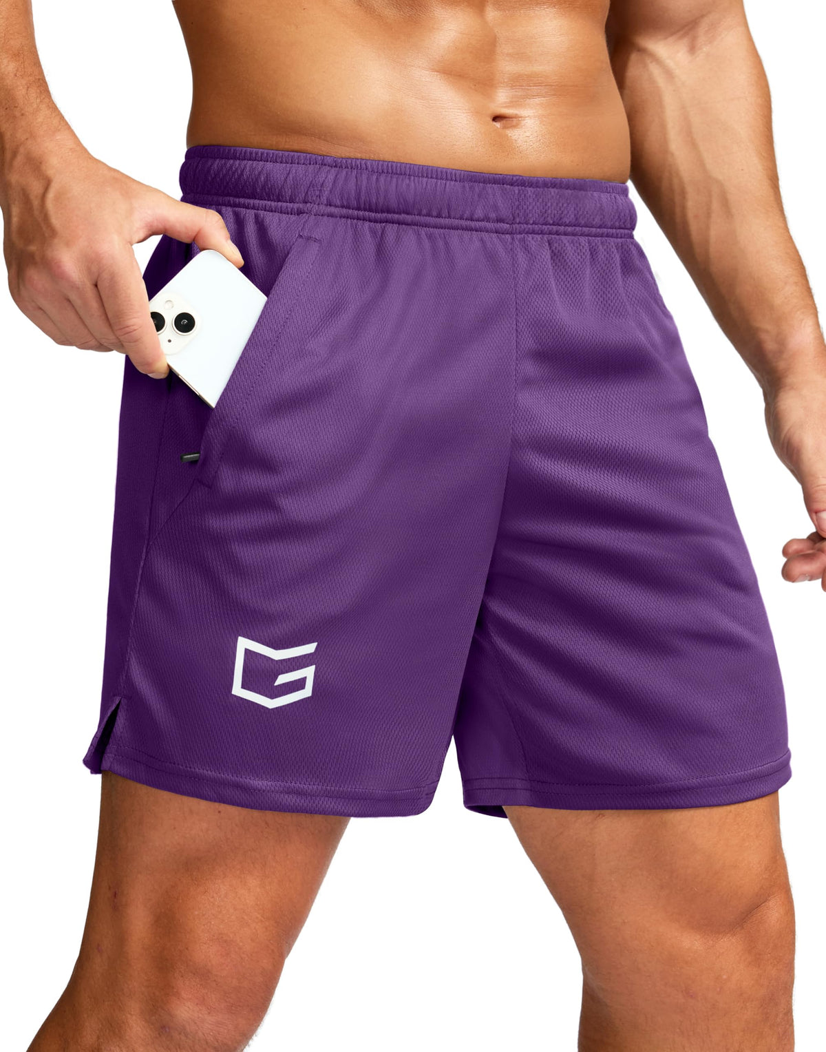 G Gradual Men's 5"/ 7"/ 9" Workout Running Shorts with Zip Pockets