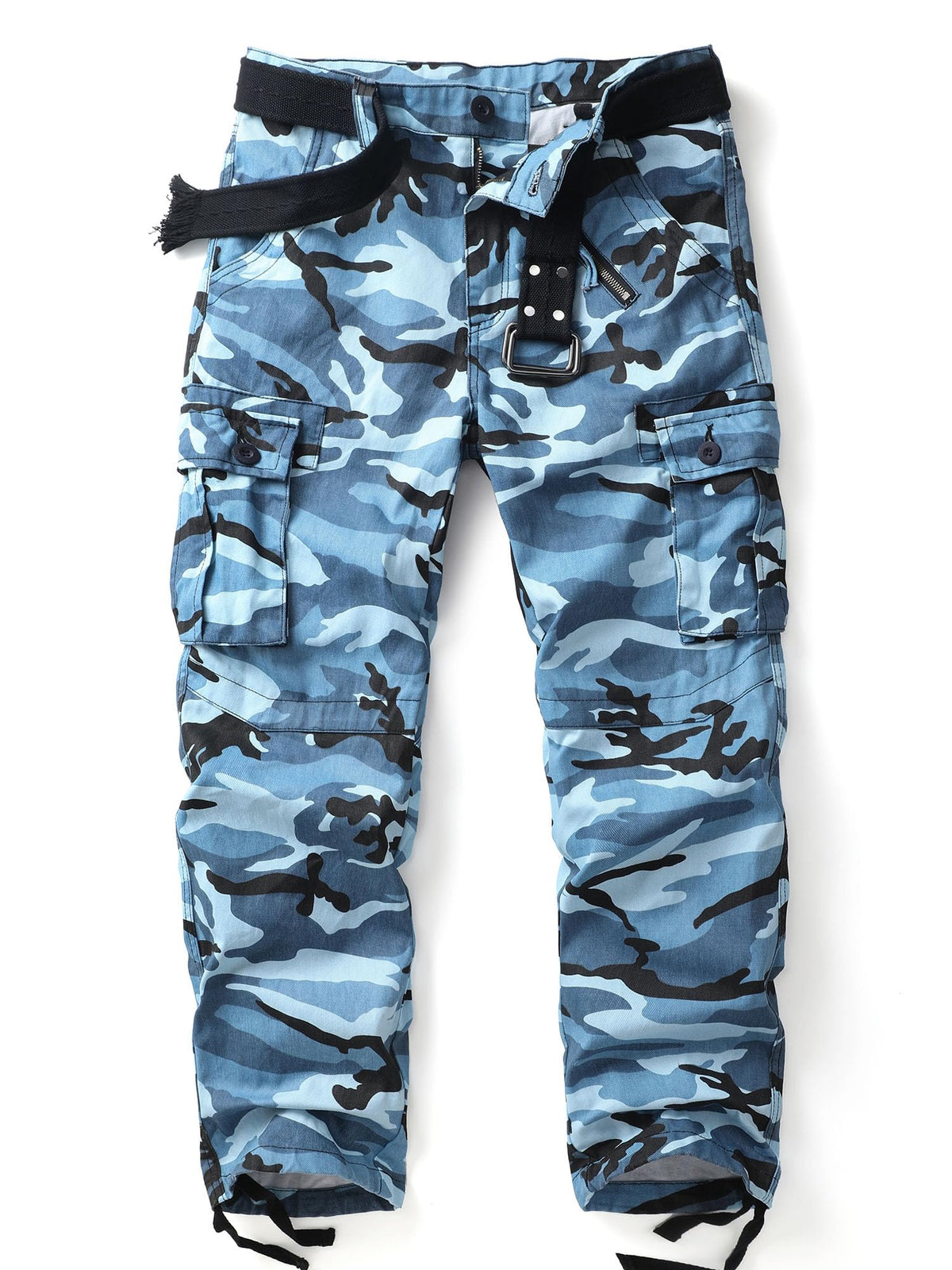 Men's Camo Cargo Work Pants Cotton Tactical Ripstop Casual Combat Pants with 8 Pockets