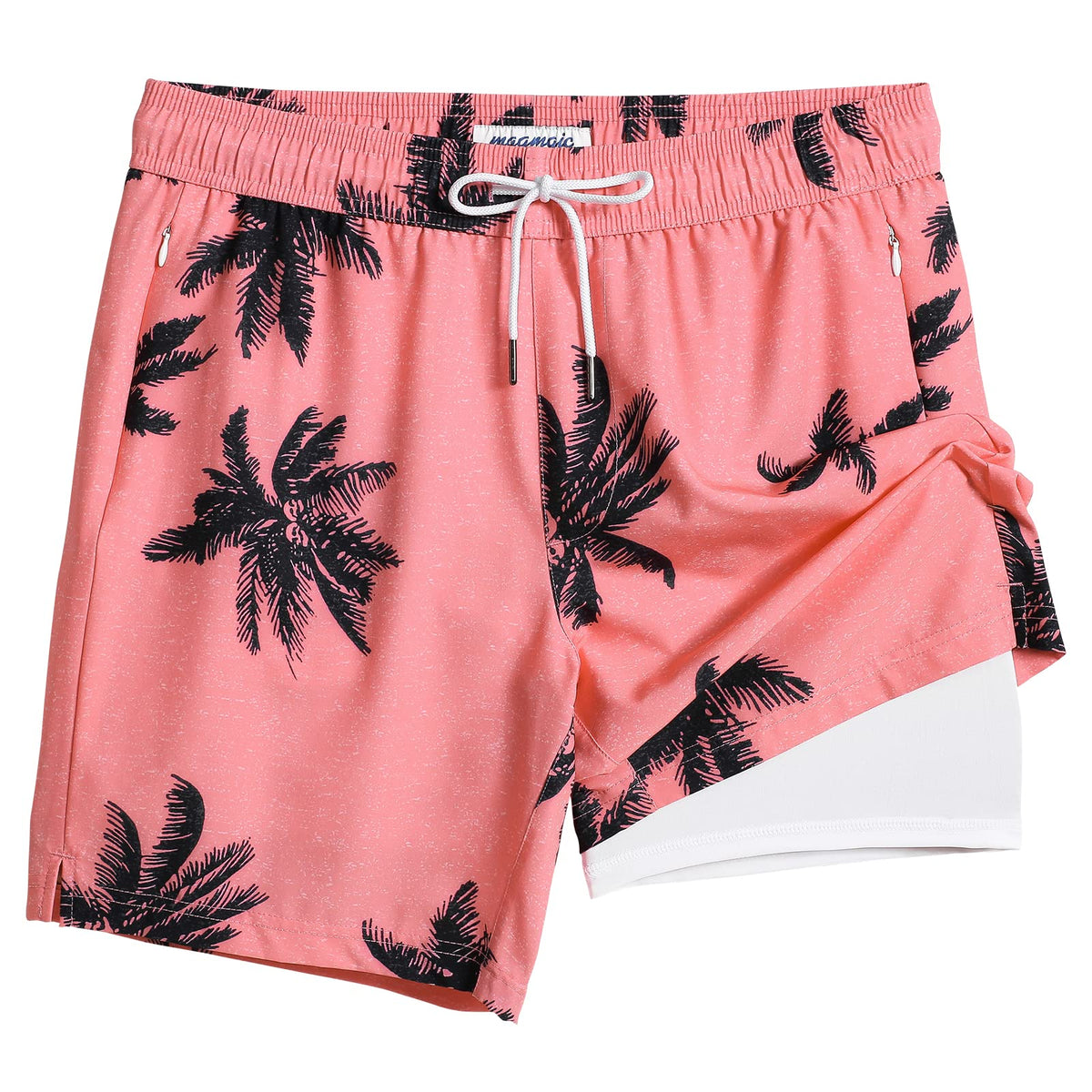 maamgic 2 in 1 Mens Swim Trunks 7 Inch Swim Shorts Swim Suits Board Shorts