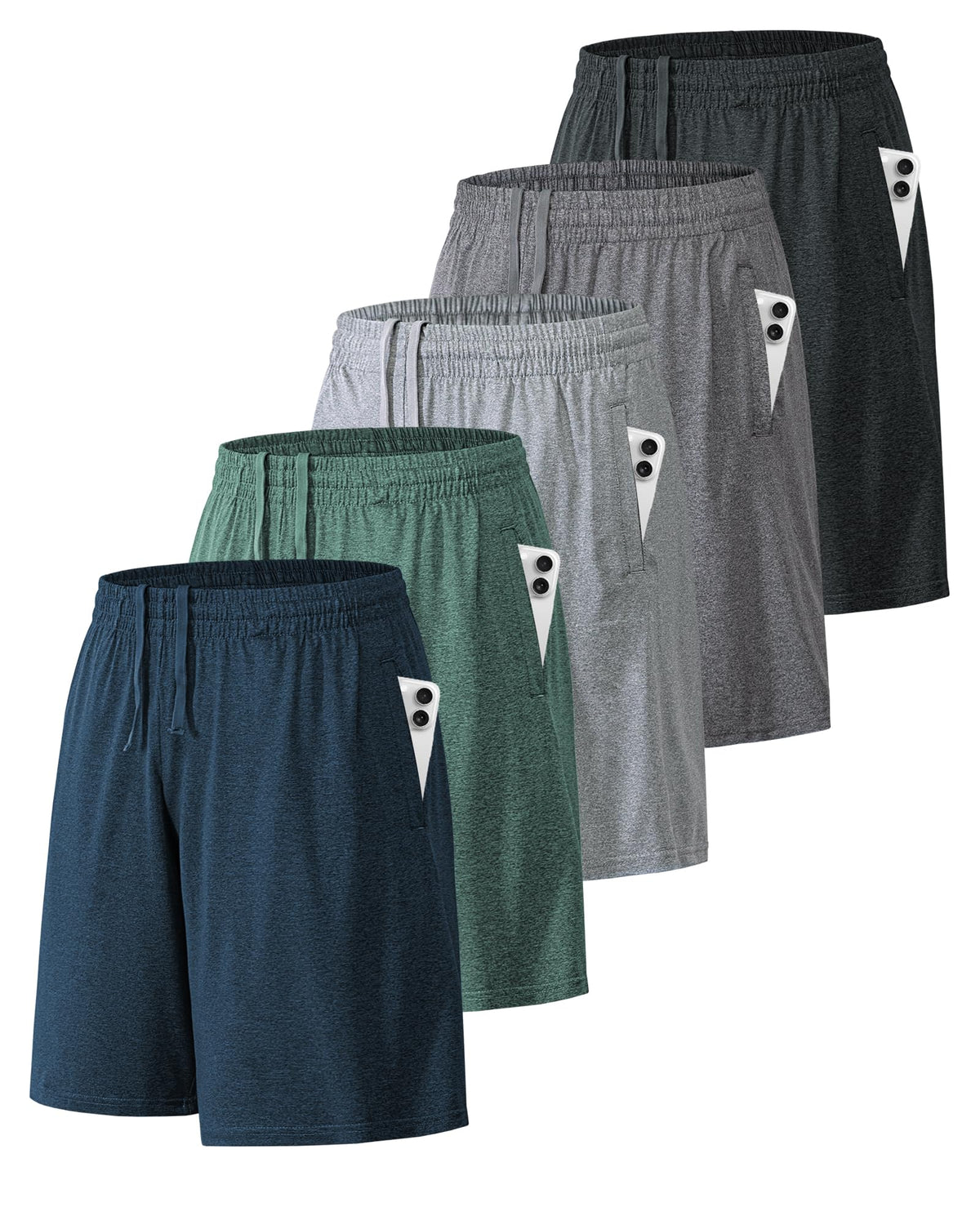 BALENNZ Mens Athletic Shorts with Pockets Quick Dry Workout Shorts Men
