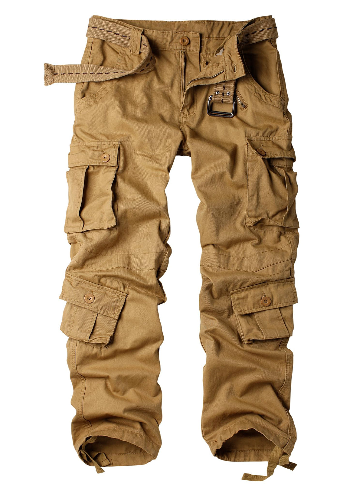 Men's Camo Cargo Work Pants Cotton Tactical Ripstop Casual Combat Pants with 8 Pockets