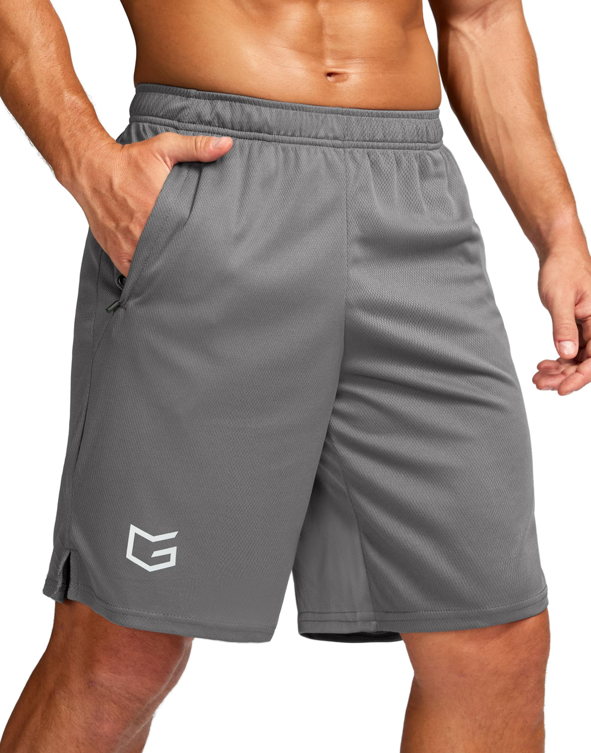 G Gradual Men's 5"/ 7"/ 9" Workout Running Shorts with Zip Pockets