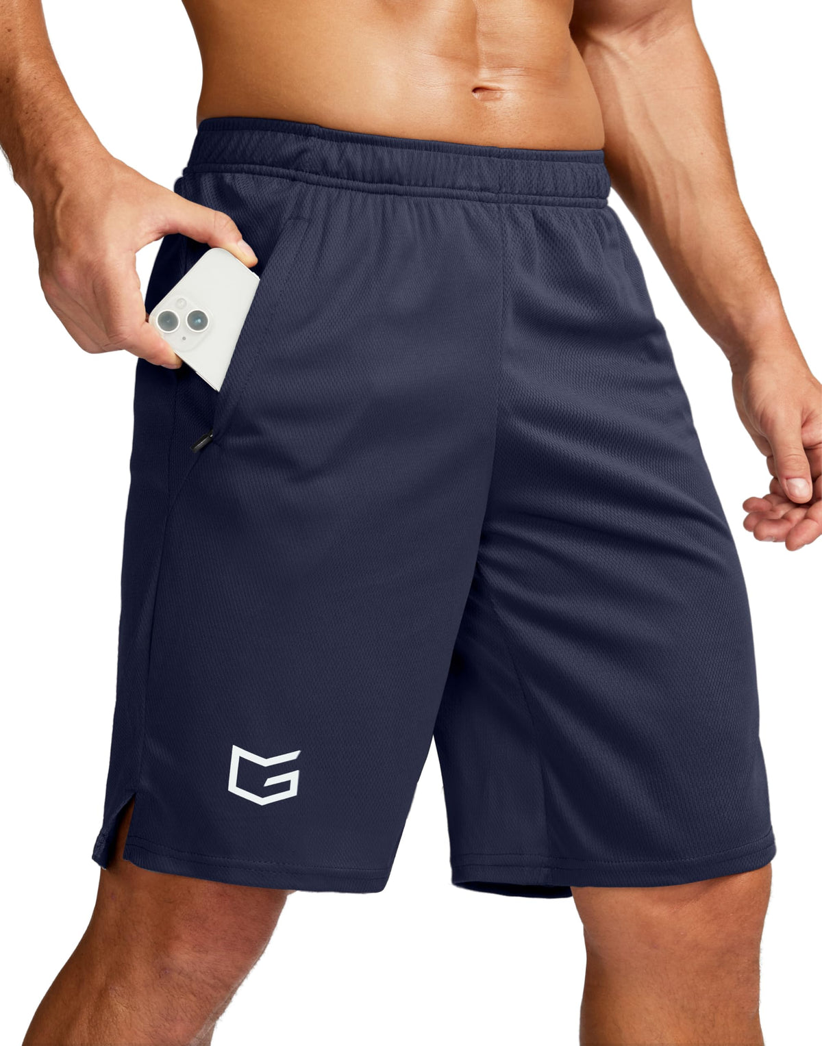 G Gradual Men's 5"/ 7"/ 9" Workout Running Shorts with Zip Pockets