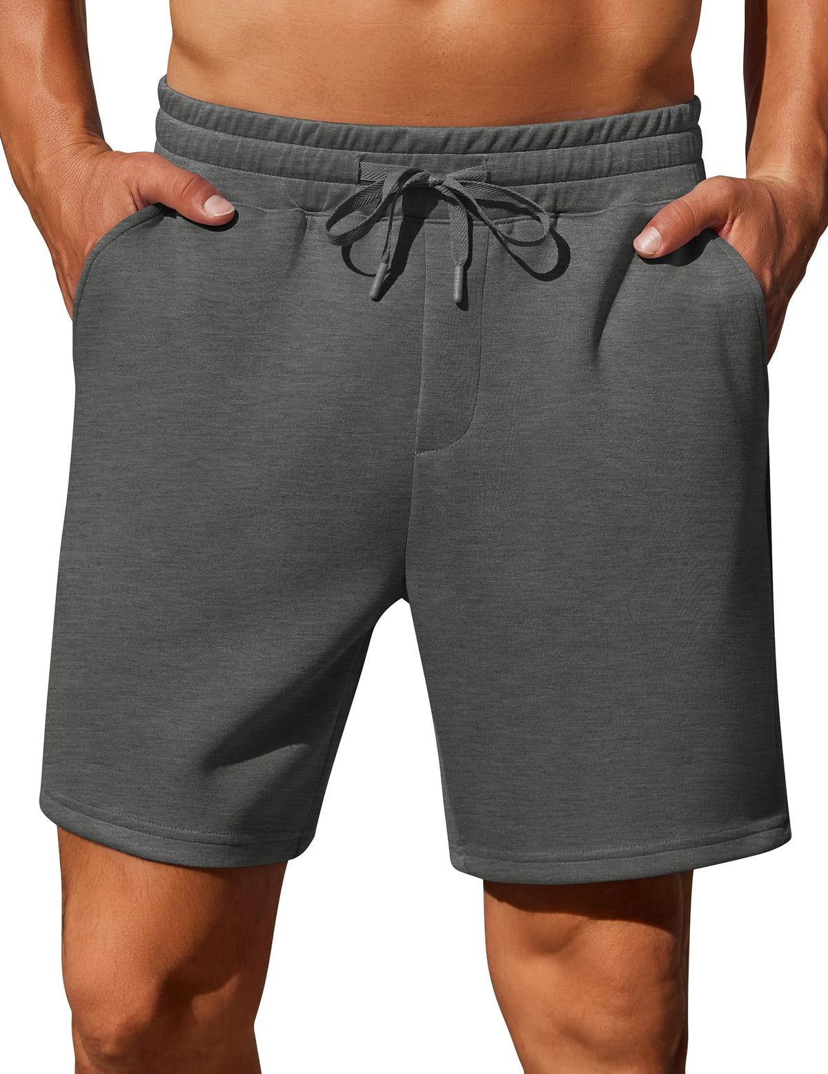 PINSPARK Mens Lounge Sweat Shorts,7" Casual Gym Athletic Workout Short