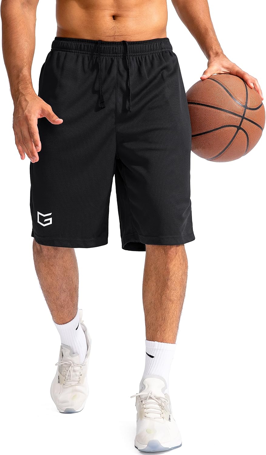 G Gradual Men's 11" Long Basketball Athletic Shorts with Zipper Pockets