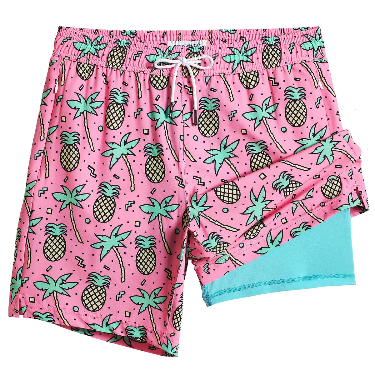 maamgic 2 in 1 Mens Swim Trunks 7 Inch Swim Shorts Swim Suits Board Shorts
