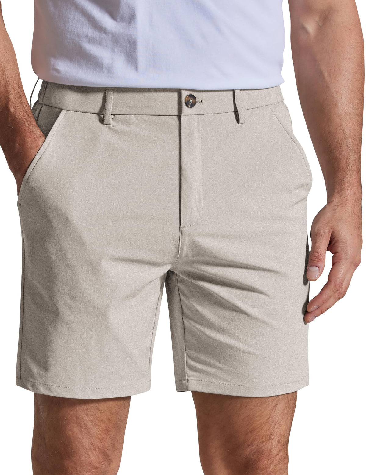 COOFANDY Men Casual Shorts 7" Stretch Quick Dry Golf Shorts with 4 Pockets