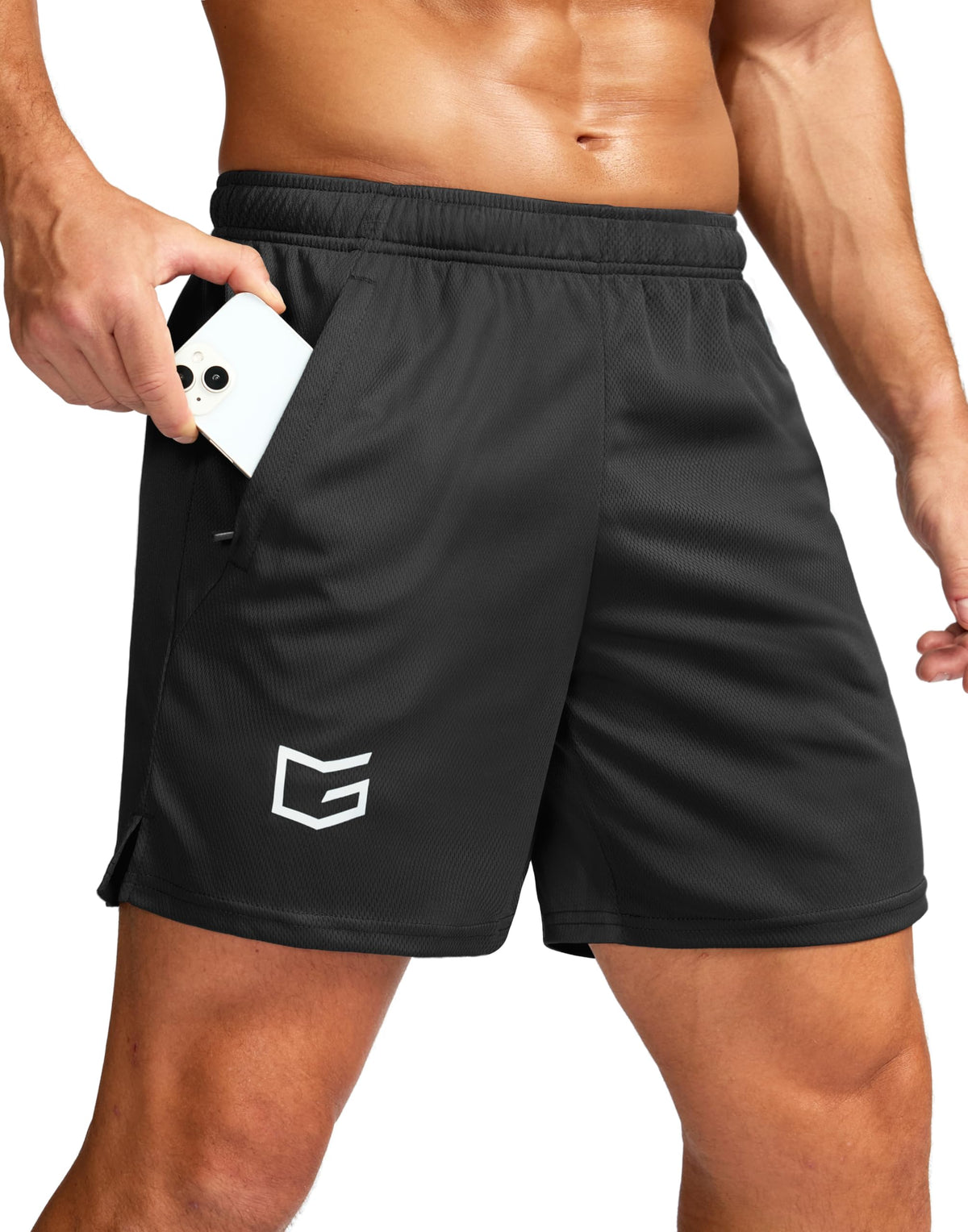 G Gradual Men's 5"/ 7"/ 9" Workout Running Shorts with Zip Pockets