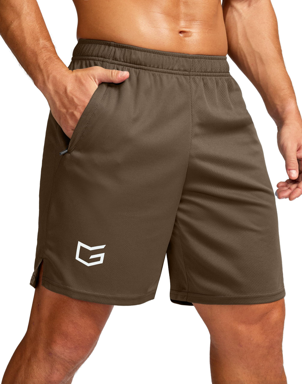 G Gradual Men's 5"/ 7"/ 9" Workout Running Shorts with Zip Pockets