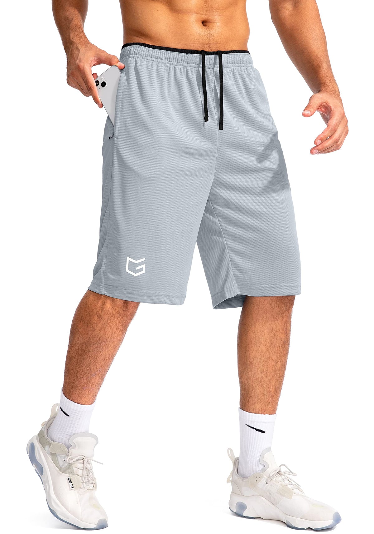 G Gradual Men's 11" Long Basketball Athletic Shorts with Zipper Pockets