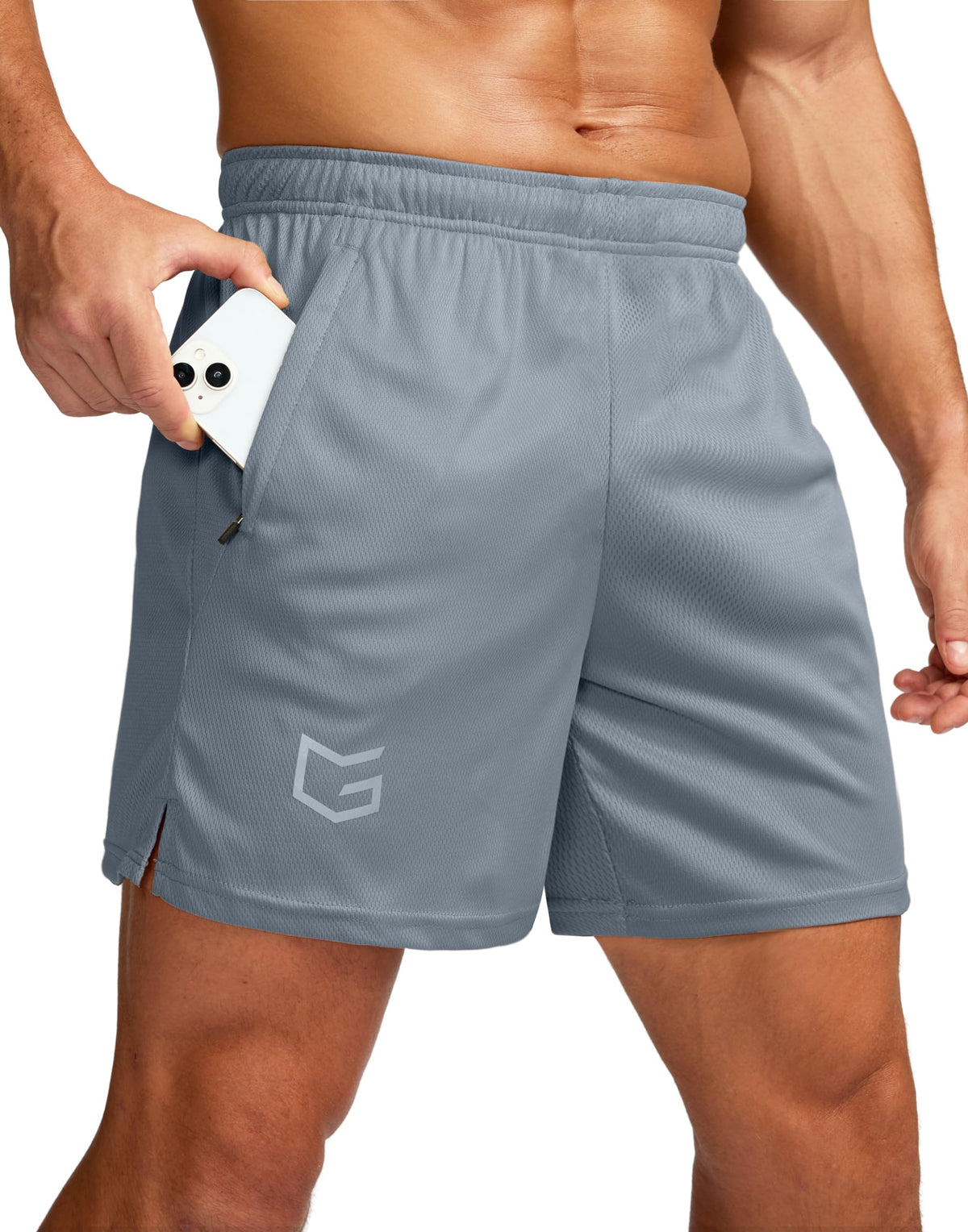 G Gradual Men's 5"/ 7"/ 9" Workout Running Shorts with Zip Pockets