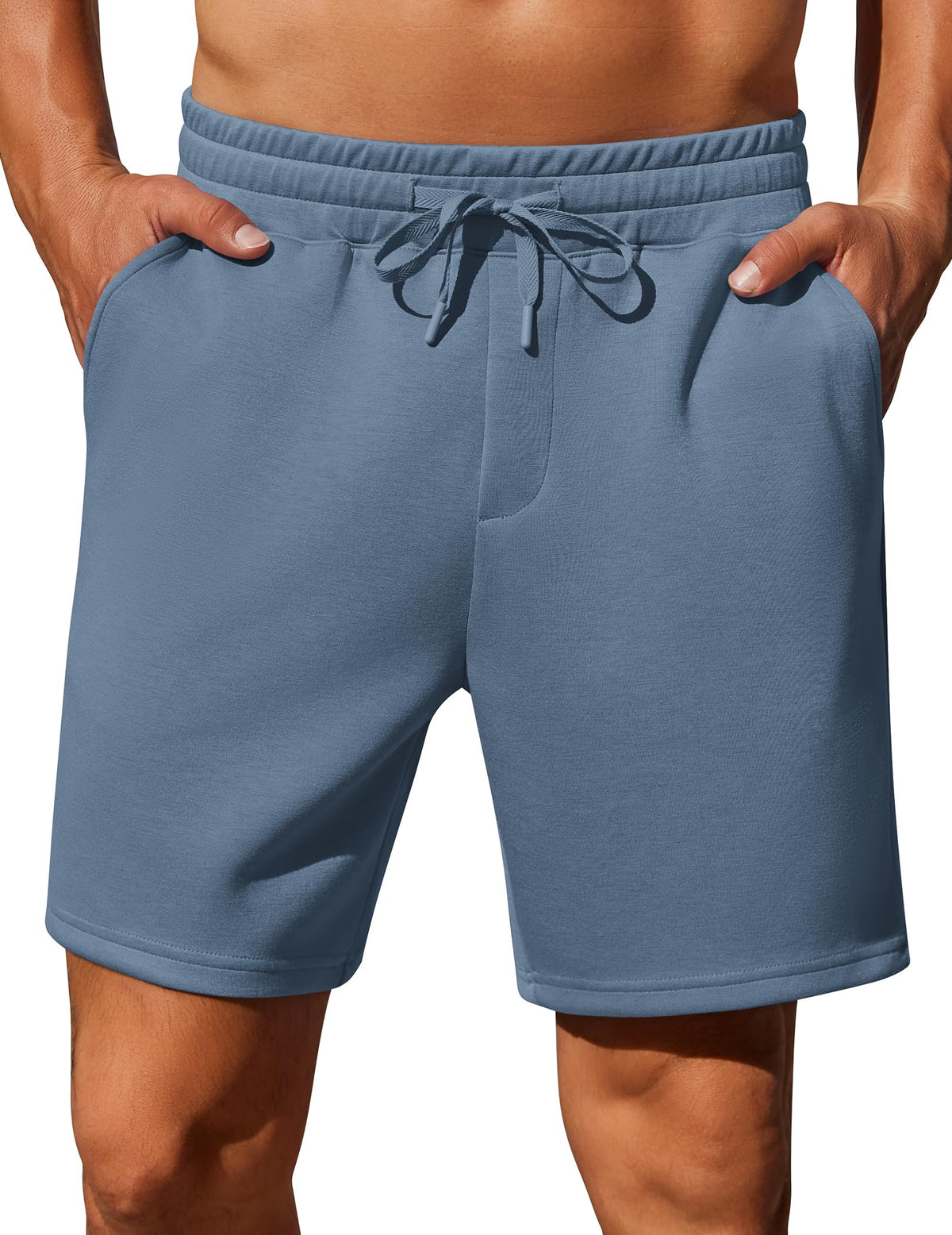 PINSPARK Mens Lounge Sweat Shorts,7" Casual Gym Athletic Workout Short